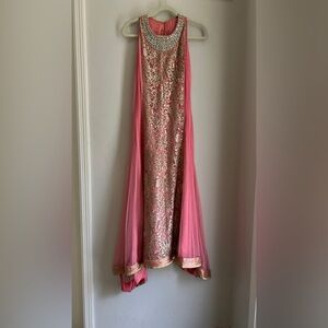 Pink & Gold Long Kurta/Dress